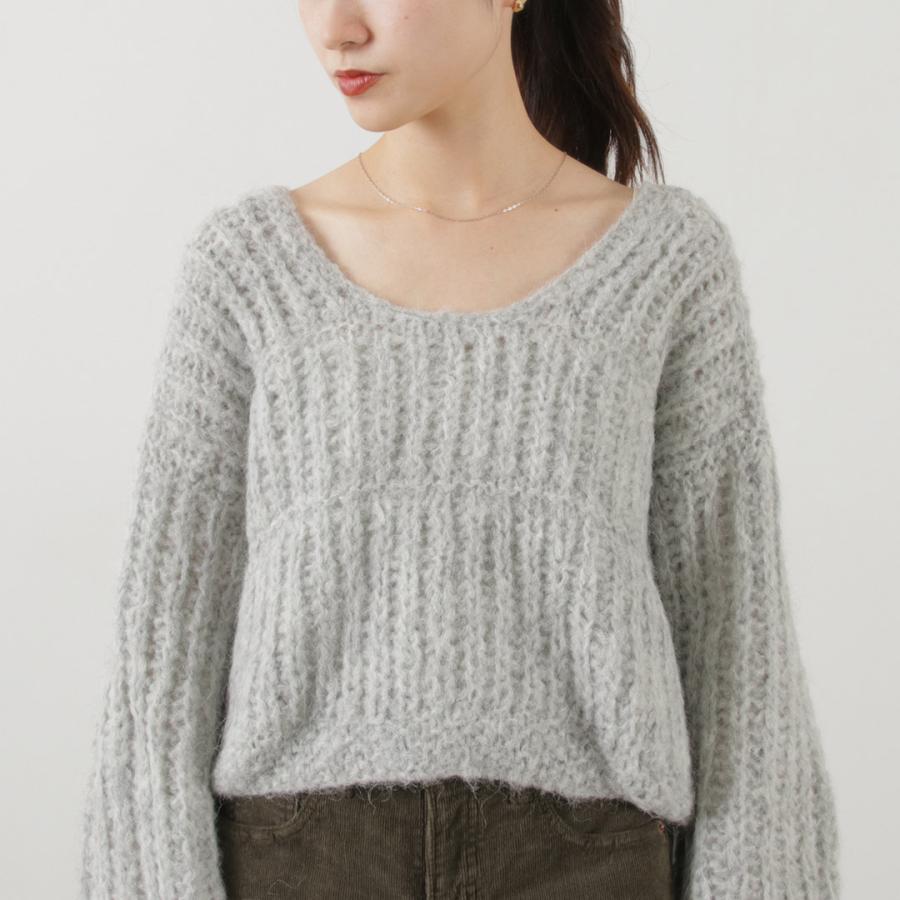 MICHELE＆HOVEN（ミシェルアンドホーヴン） ノラ クロップドニット / アルパカ レディース 丸首 Uネック 無地 短め NOLA SWEATER｜daigochi｜13