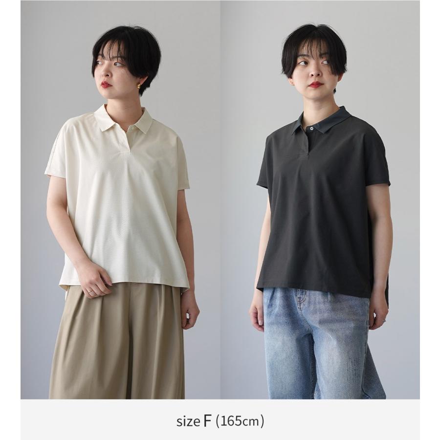 midiumi ポロシャツ ホワイト MidiUmi（ミディウミ） ポロ ノースリーブ プルオーバー 日本製