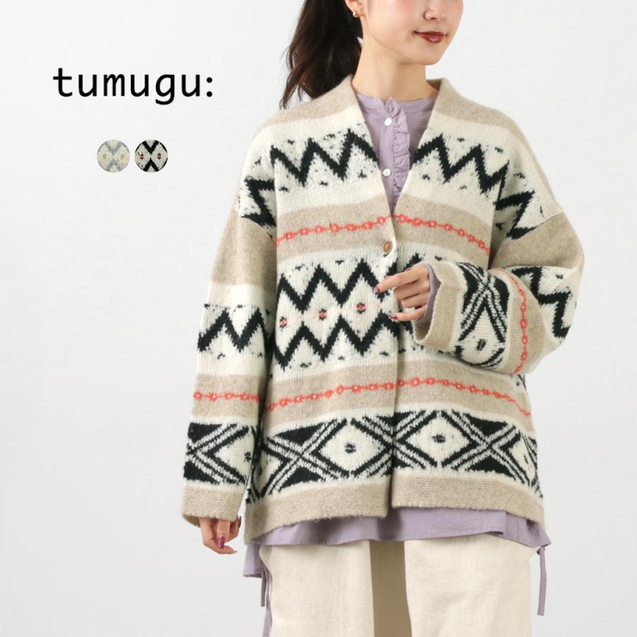 ツムグ tumugu ドットカーディガン ツムグ tumugu ドットカーディガン