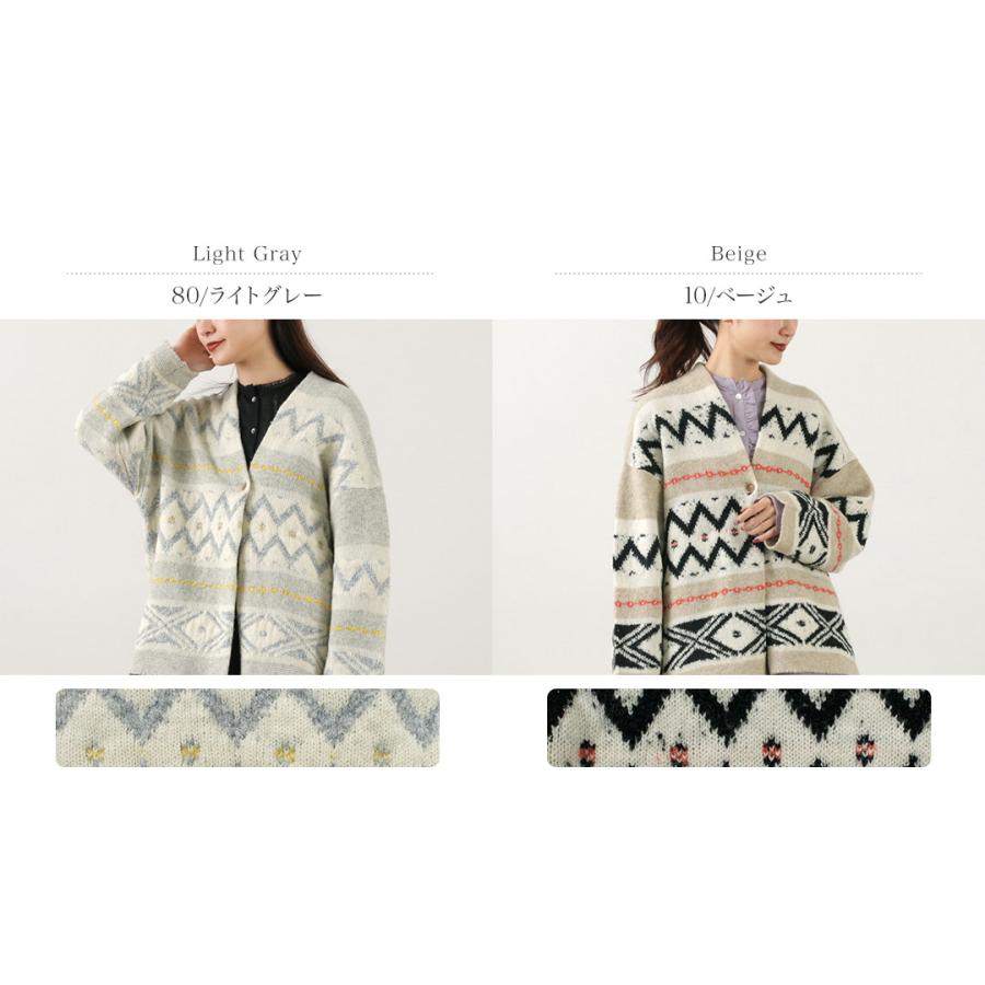 tumugu（ツムグ） ミックスヤーン ジャガード カーディガン
