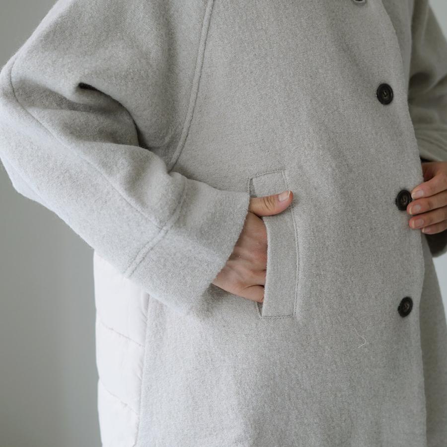 mao made（マオメイド） 異素材 ドッキング モックネック Aライン