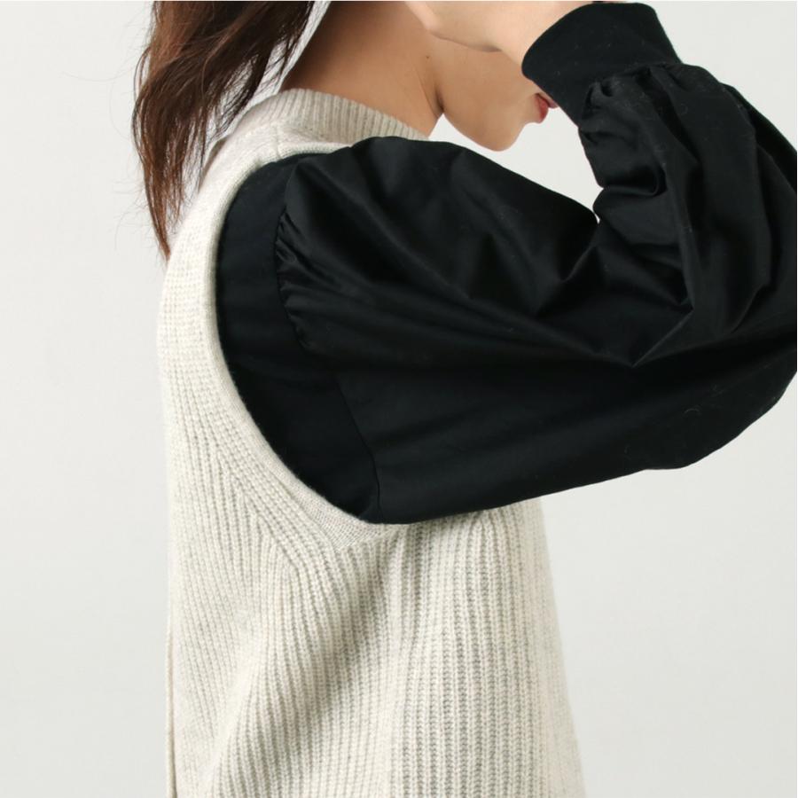 maomade ニットベスト ブラック　黒　ウール　2way mao made（マオメイド） JAPAN KNIT シャペウ モックネック 2WAYベスト