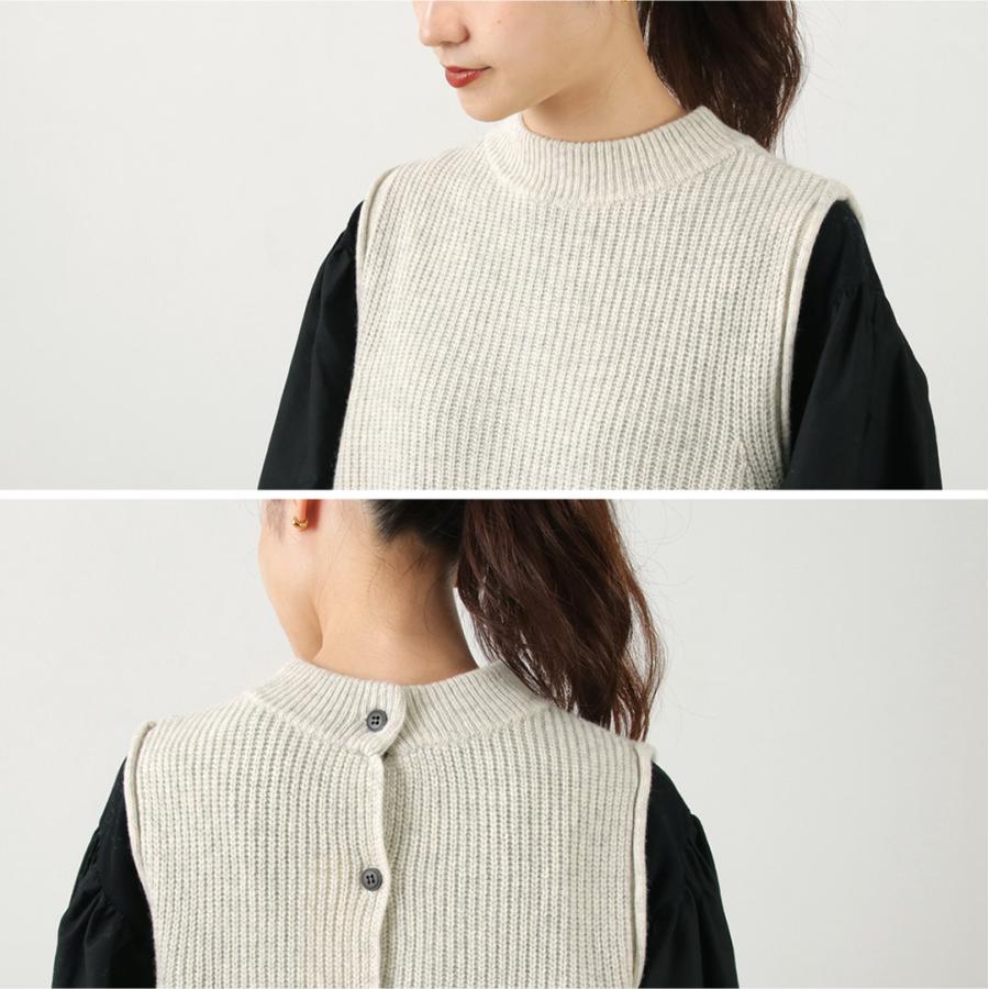 mao made マオメイド　キルトｘニット切替え中綿ベスト　黒　ブラック 再入荷**maomade マオメイド 圧縮ウール×タフタ中綿キルトベスト