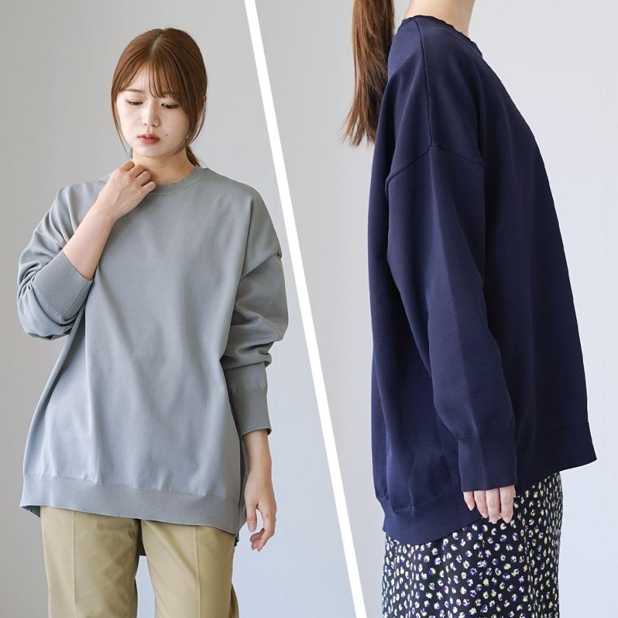 新品✨　ミズイロインド　クルーネックワイドプルオーバー　ニット　セーター　ブルー 楽天市場】ミズイロインド mizuiro ind クルーネック ワイド プル