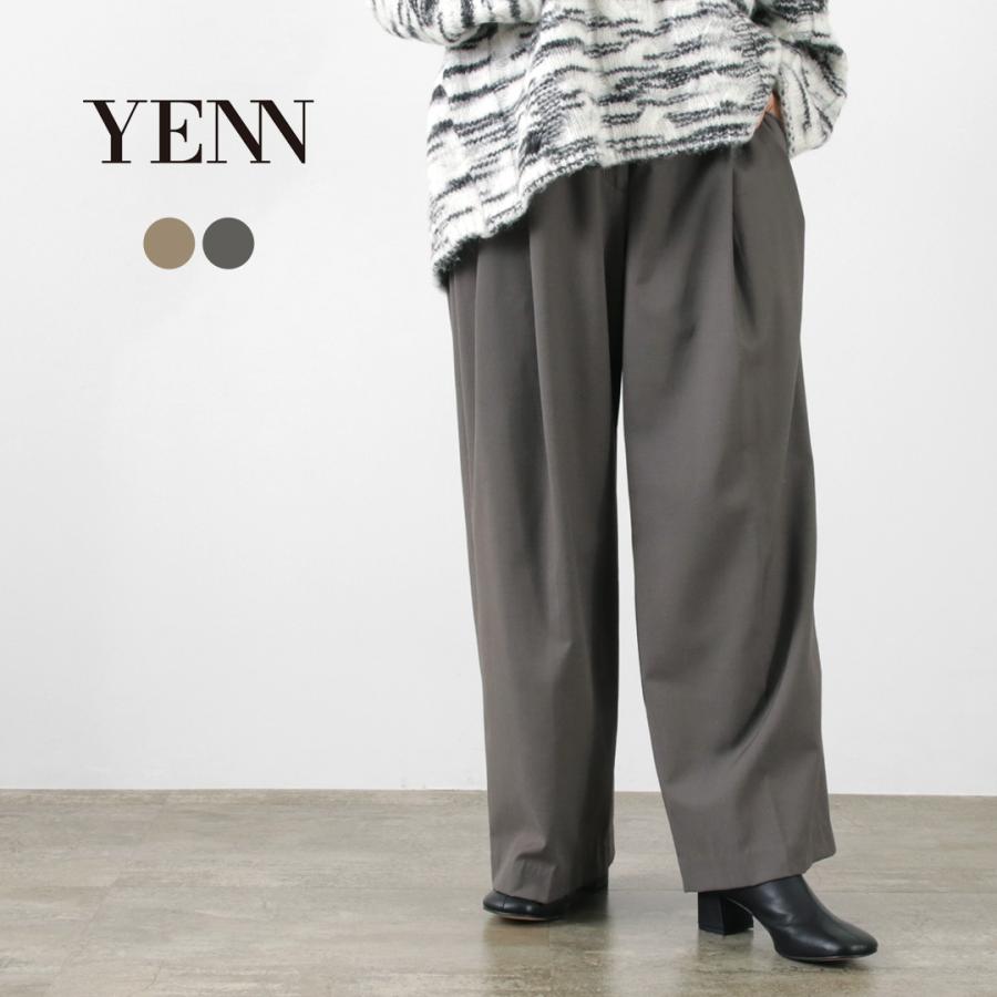 ebony ウールワイドパンツ YENN YENN（イェン） ウール ブレンド 2タック PT / レディース パンツ