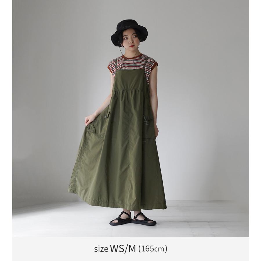 AND WANDER（アンドワンダー） オーバーサイズ カーゴドレス / ワンピース キャミワンピ アウトドア ロング レジャー 撥水 / rdwの画像