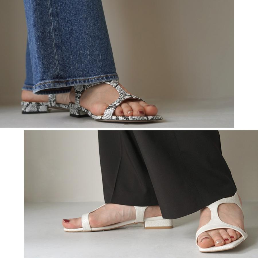 ATELIER BRUGGE（アトリエブルージュ） カッティング サンダル / レディース ゴム パイソン 日本製 Cutting Sandals｜daigochi｜15