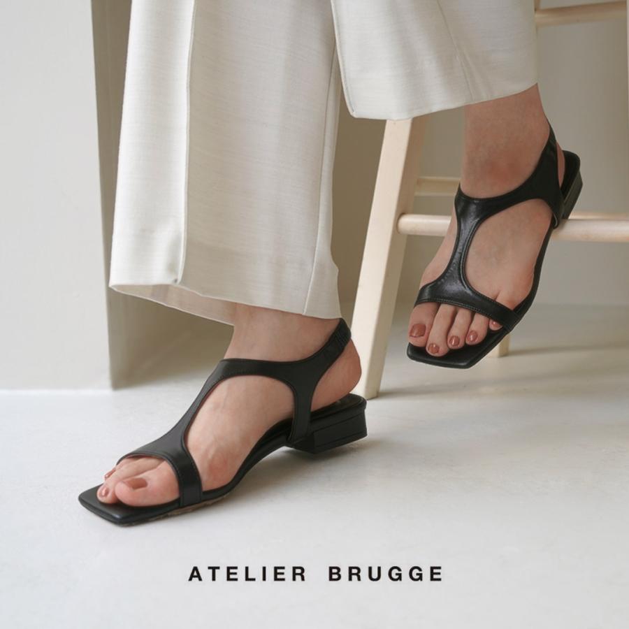 ATELIER BRUGGE（アトリエブルージュ） カッティング サンダル / レディース ゴム パイソン 日本製 Cutting Sandals｜daigochi｜07