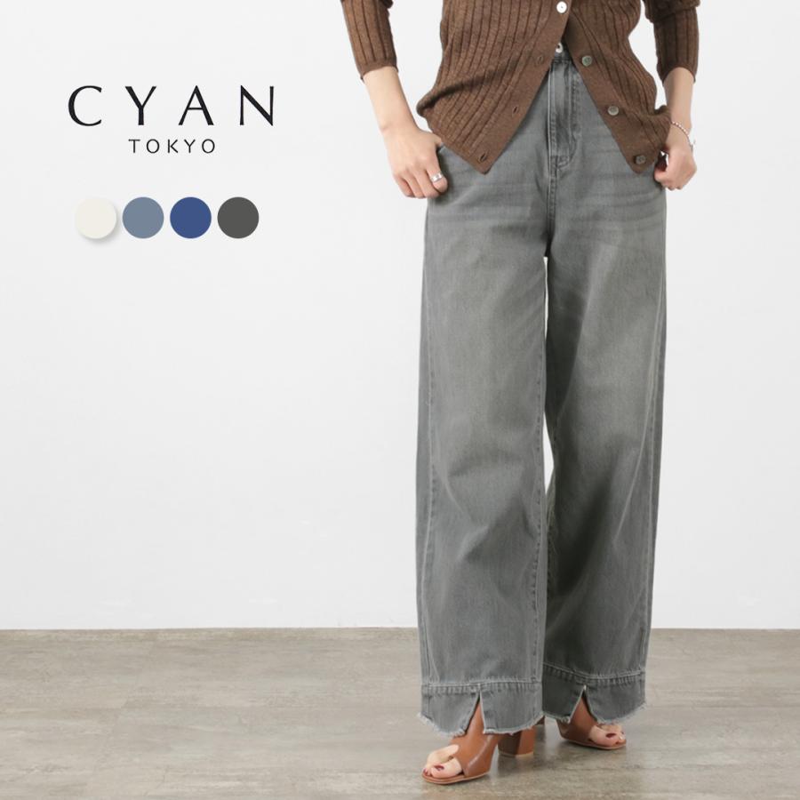 CYAN tokyo グレー ハイウエストワイドパンツ CYAN TOKYO（シアントーキョー） レイヤー ウエスト グレンチェック