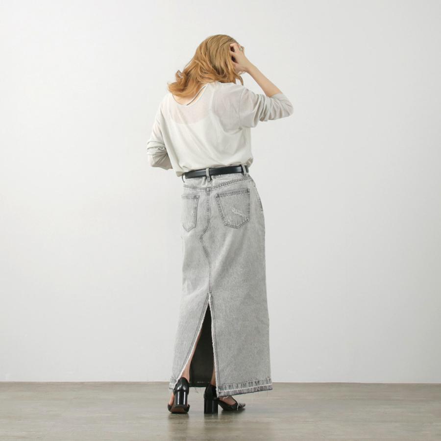 YENN YENN（イェン） バックスリット デニムマキシスカート
