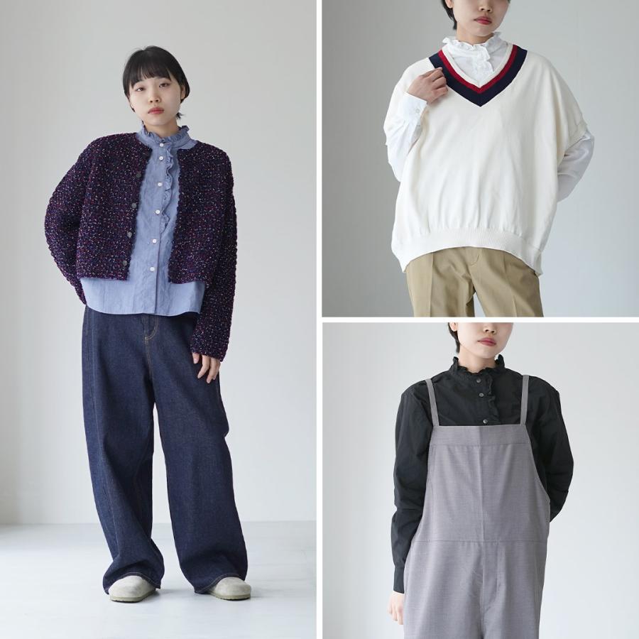 MidiUmi（ミディウミ） フロント ハーフフリル シャツ / レディース