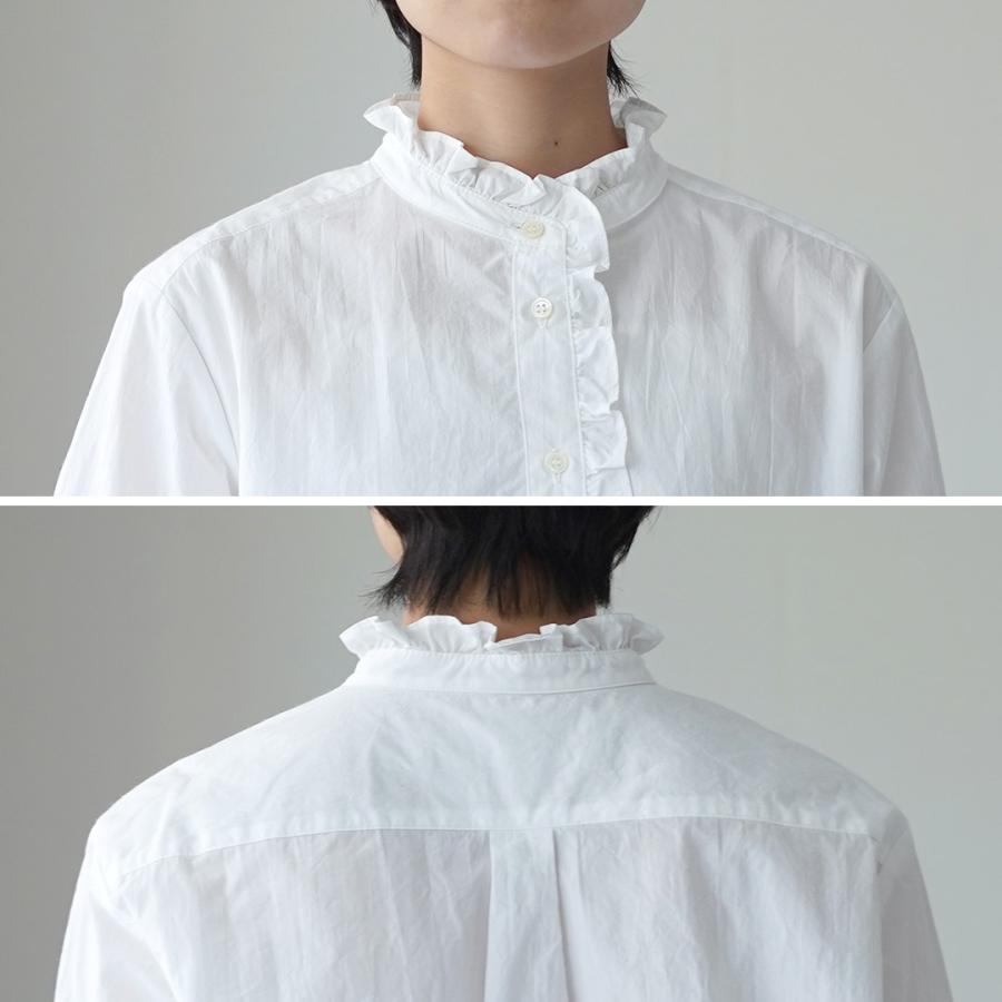 MidiUmi（ミディウミ） フロント ハーフフリル シャツ / レディース