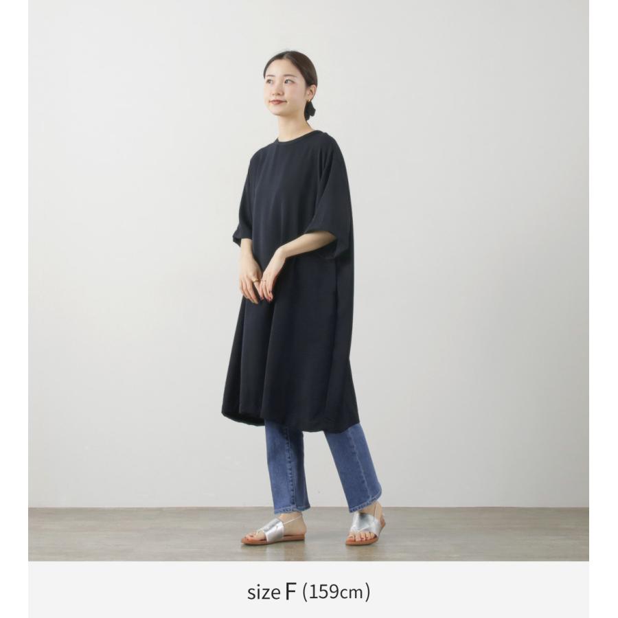 mizuiro ind（ミズイロインド） Aライン ワイドスリーブ OP / レディース ワンピース 無地 半袖 五分袖の画像
