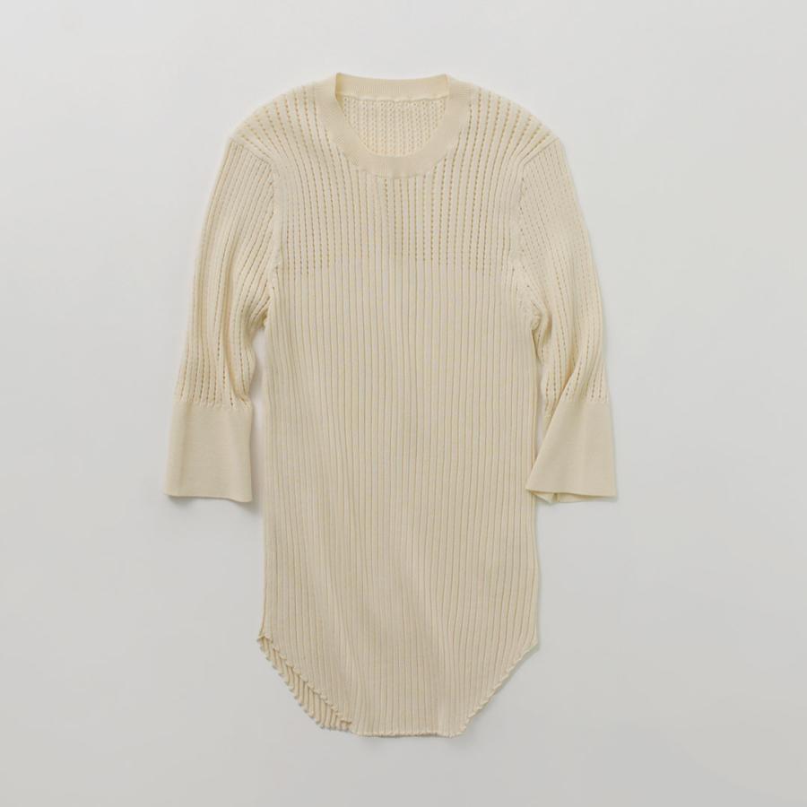 ETRE TOKYO（エトレトウキョウ） ハーフスリーブリブメッシュニット