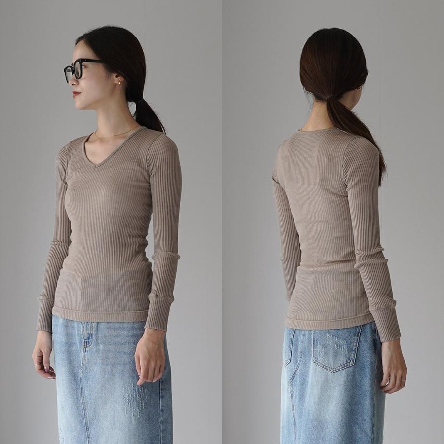 gicipi（ジチピ） ZUCCHINA ズッキーナ ウールシルク リブVネック