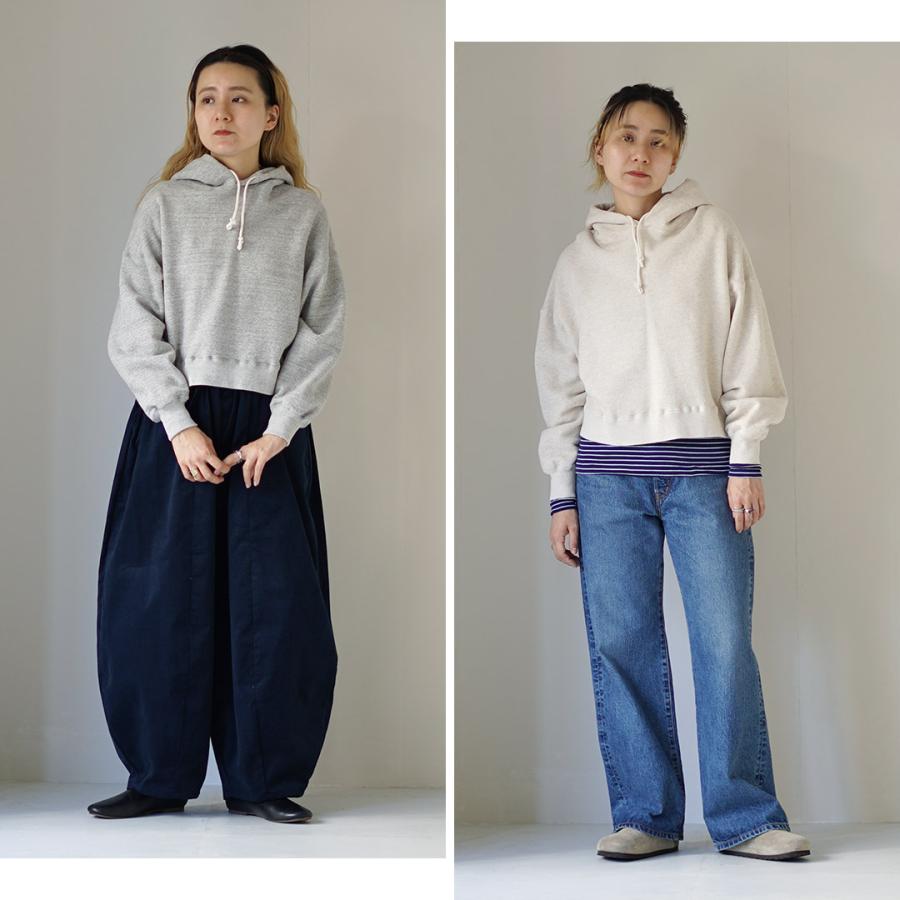 KEPANI（ケパニ） Hanalei ショートフ?ディー / スウェット 綿100 無地 レディース トップス 長袖 裏起毛 コットン 日本製