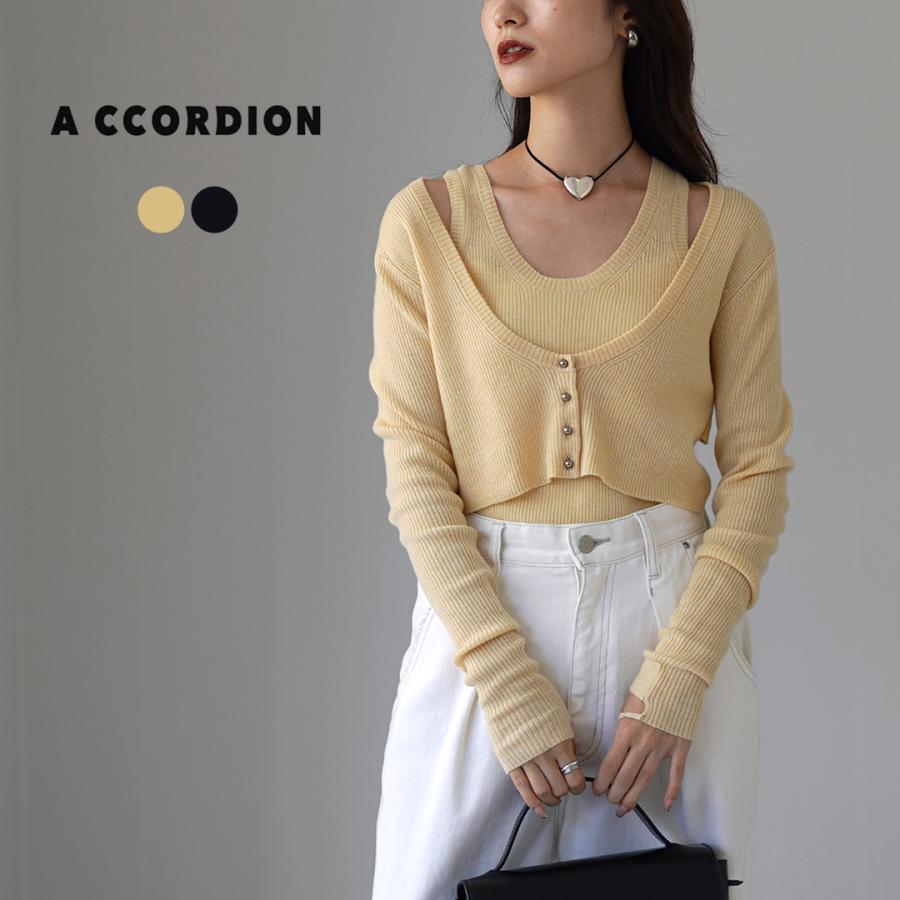 a ccordion LAYERED TOPS SET 即日発送 A CCORDION（アコーディオン） レイヤード トップスセット