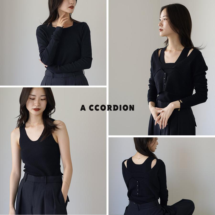 A CCORDION（アコーディオン） レイヤード トップスセット  