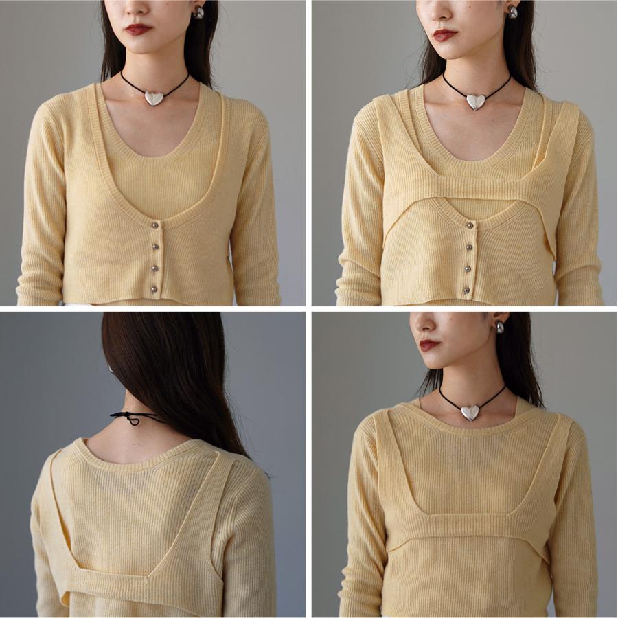 A CCORDION（アコーディオン） レイヤード トップスセット  