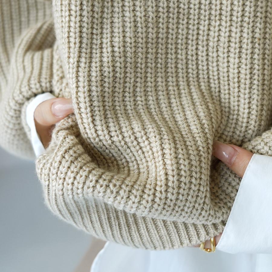 kha:ki（カーキ） ハーフジップ ミリタリーニット / レディース