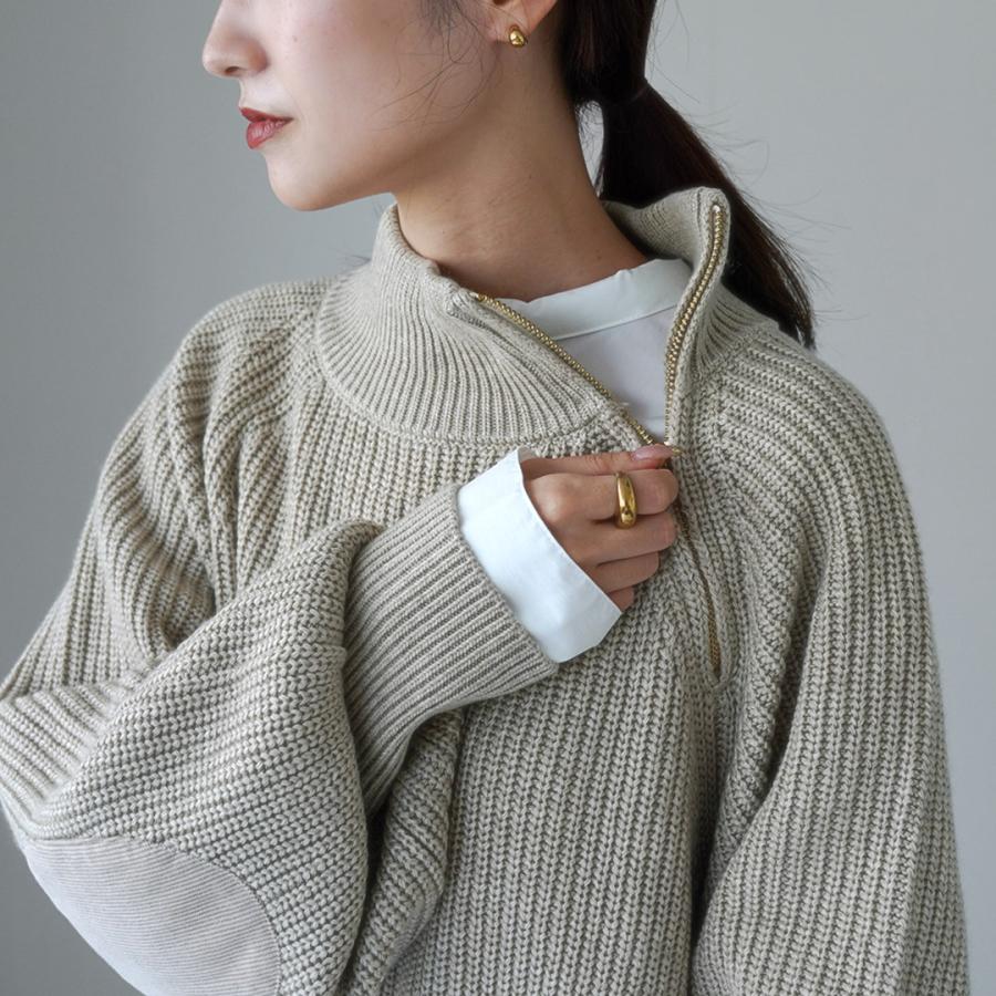 kha:ki（カーキ） ハーフジップ ミリタリーニット / レディース