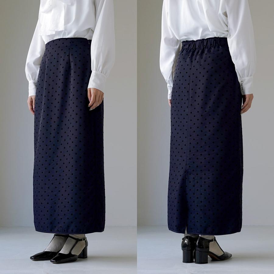 WHYTO.ドットタイトスカート　ロング WHYTO（ホワイト） WHYTO.（ホワイト） ドット ストレートスカート