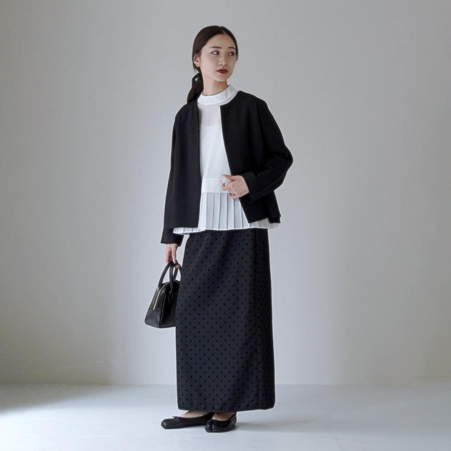 WHYTO.ドットタイトスカート　ロング WHYTO（ホワイト） WHYTO.（ホワイト） ドット ストレートスカート