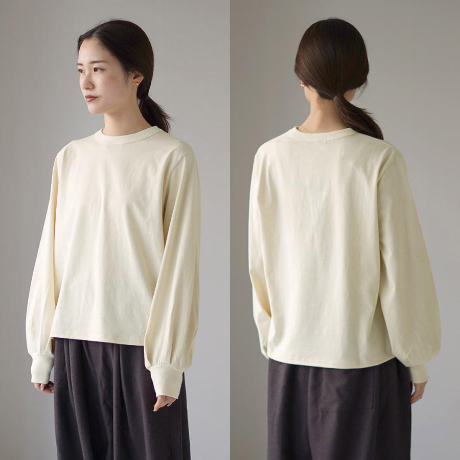 mizuiroind（ミズイロインド） パフスリーブ ロングTシャツ 日本製