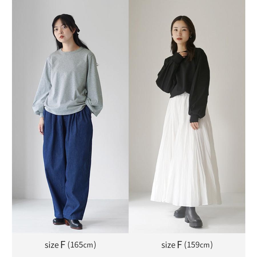 mizuiroind（ミズイロインド） パフスリーブ ロングTシャツ 日本製