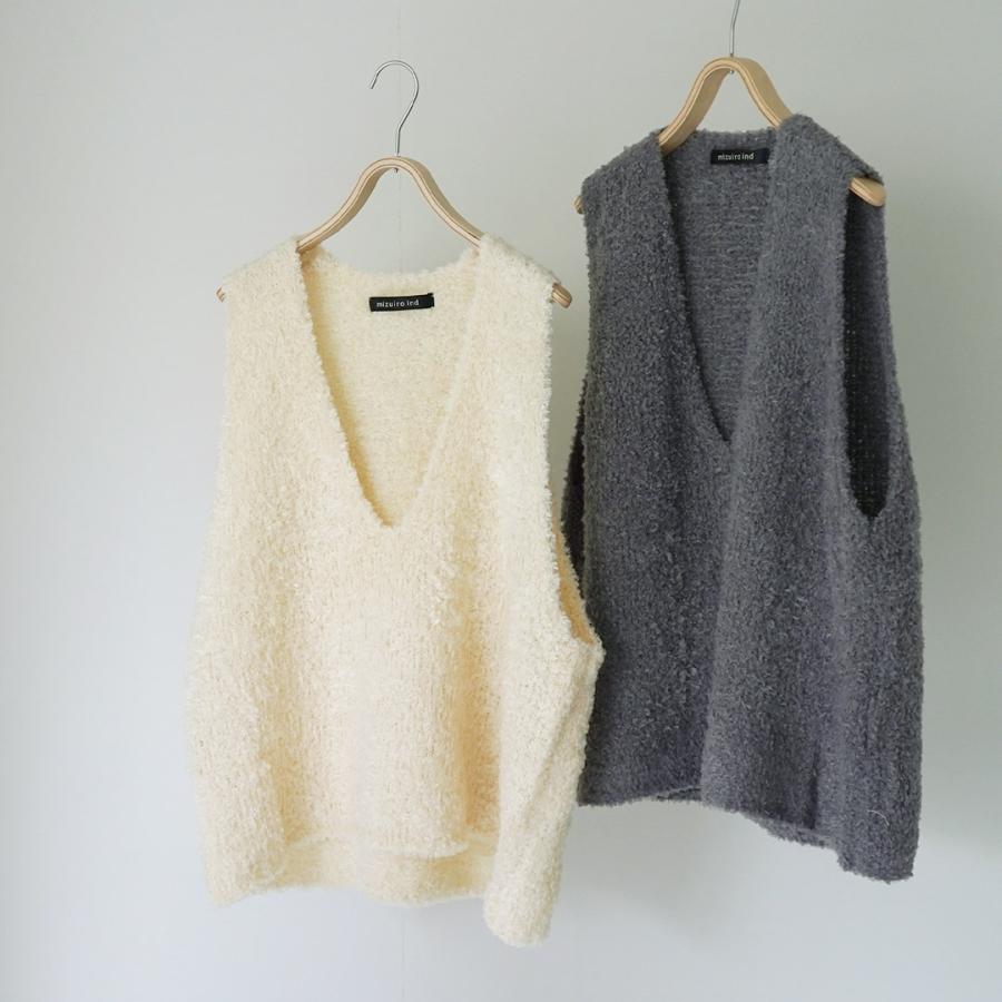 mizuiroind（ミズイロインド） ヘアリー Vネックベスト / レディース