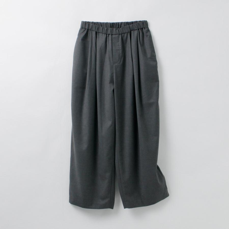 mizuiro ind（ミズイロインド） ワイド タック パンツ 日本製 / レディース ウエストゴム 総ゴム ハイウエストの画像
