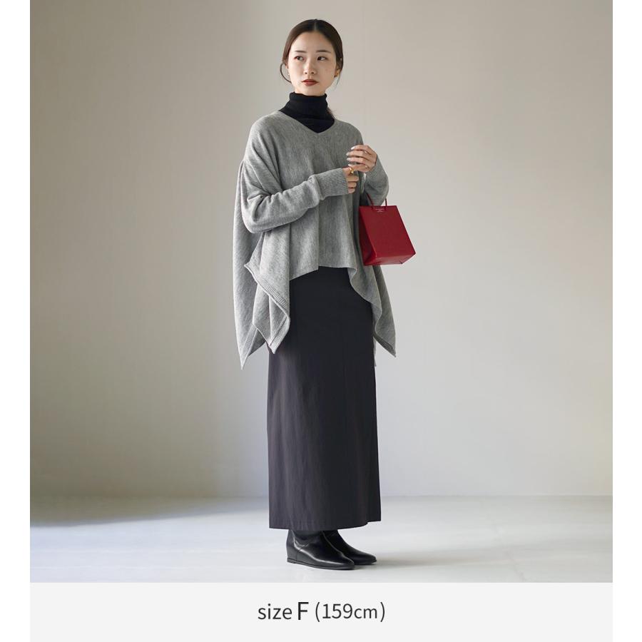 mao made（マオメイド） メリノウール イレギュラーヘム Vネックプル