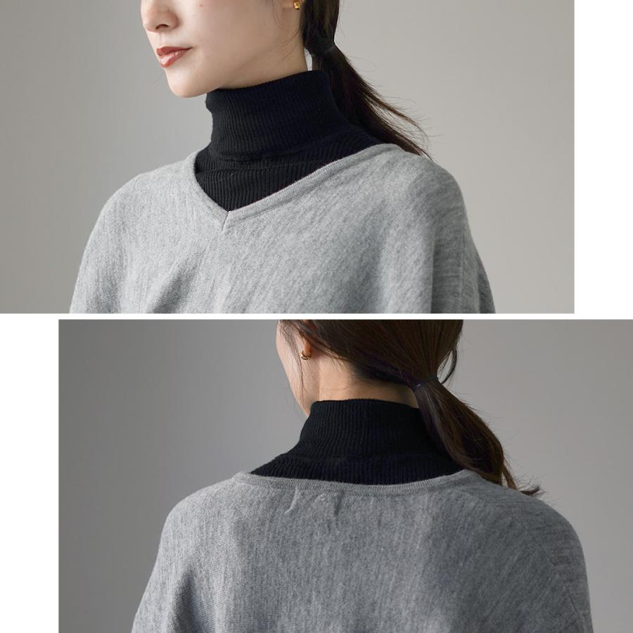 mao made（マオメイド） メリノウール イレギュラーヘム Vネックプル