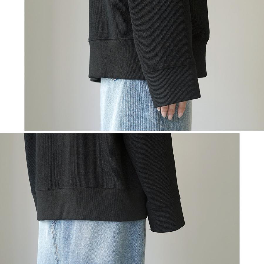 YENN YENN（イェン）フェイデット リブ ハーフジップ プルオーバー