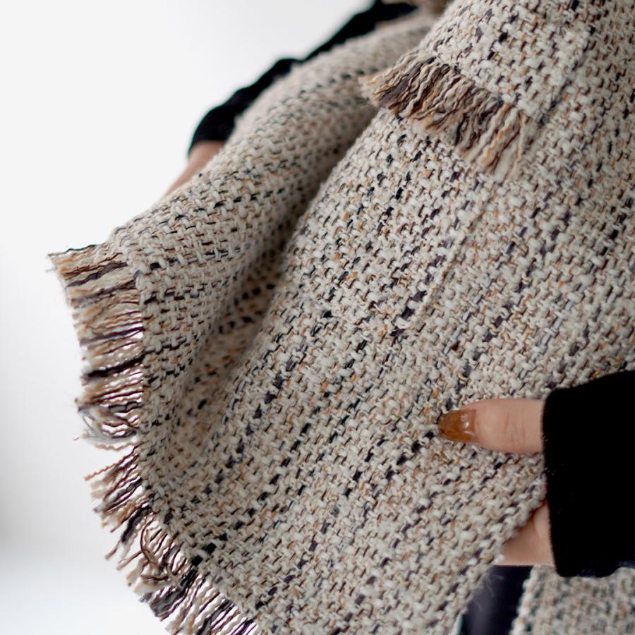 CYAN TOKYO シアントーキョー　ツイードベスト　ブラウン CYAN TOKYO（シアントーキョー） バックオーバー ツイードベスト