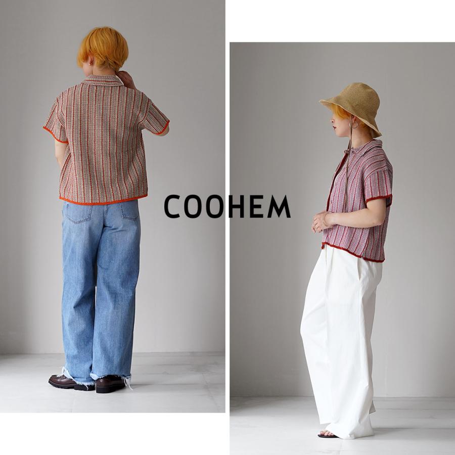 Coohem（コーヘン） スカシ ストライプ ツィード シャツ 日本製