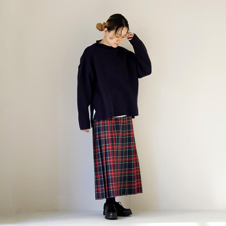 MidiUmi（ミディウミ） ラップ プリーツ スカート / タータンチェック