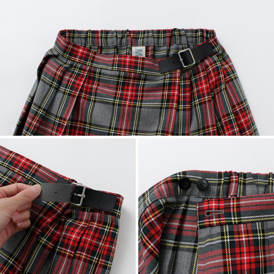 MidiUmi（ミディウミ） ラップ プリーツ スカート / タータンチェック