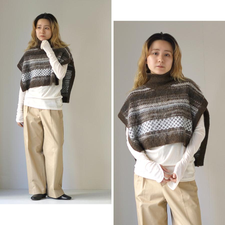 andemiu☆ミラノリブタートルニットベスト☆未使用 select MOCA（セレクトモカ） ベスト タートルネックケーブル編み