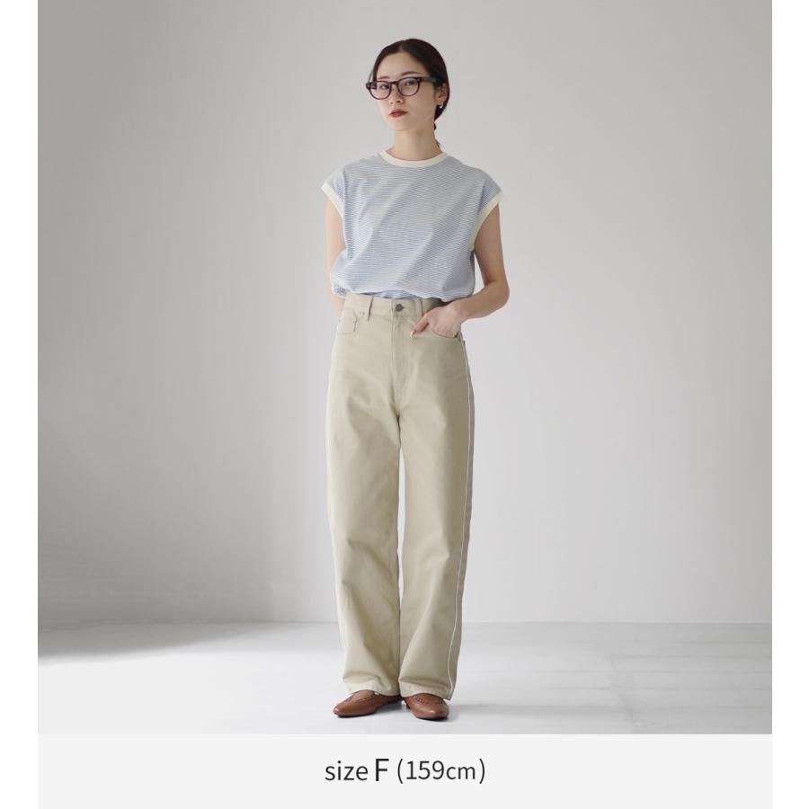 Healthknit（ヘルスニット） ナローボーダー ジャージー スリーブレスT