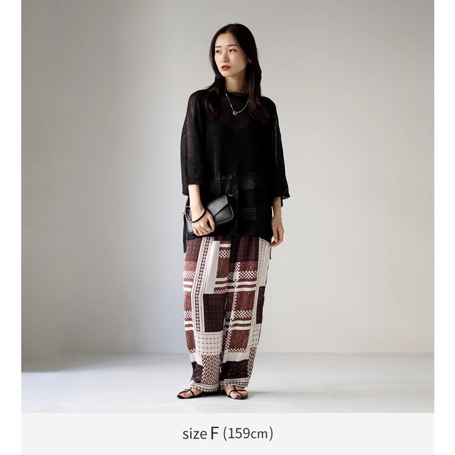 YENN YENN（イェン） シアー リネン ニットTEE / サマーニット 五分袖