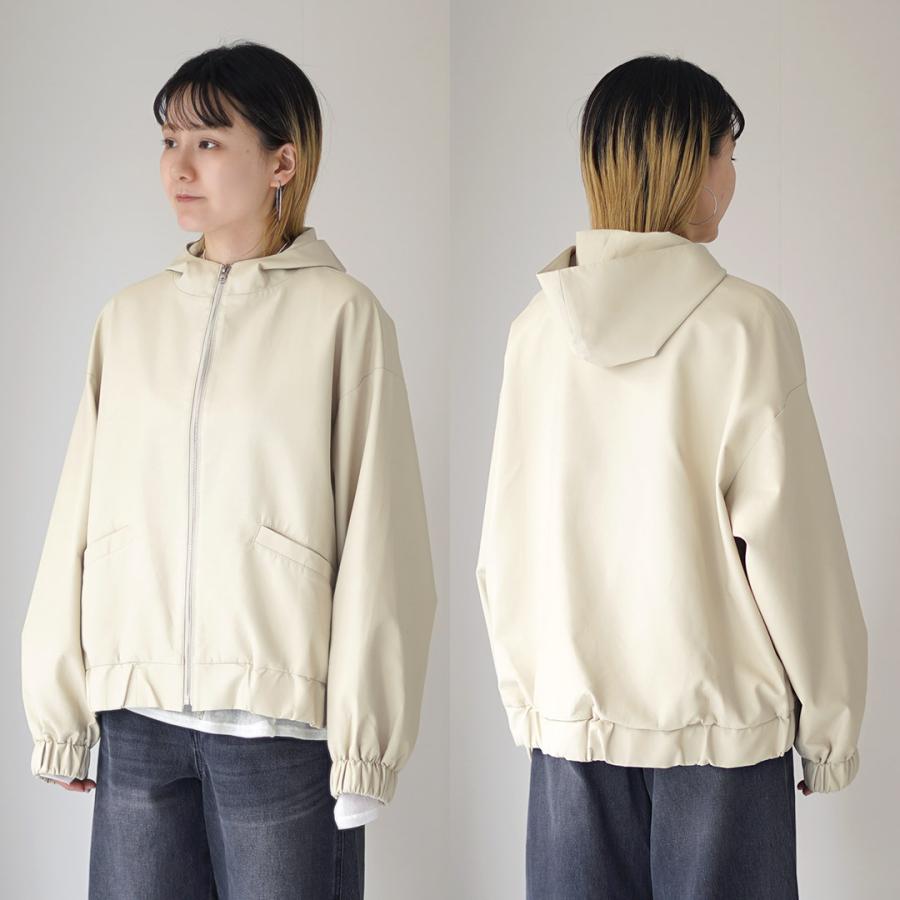 YENN YENN（イェン） フェイクレザー フードジャケット / レディース