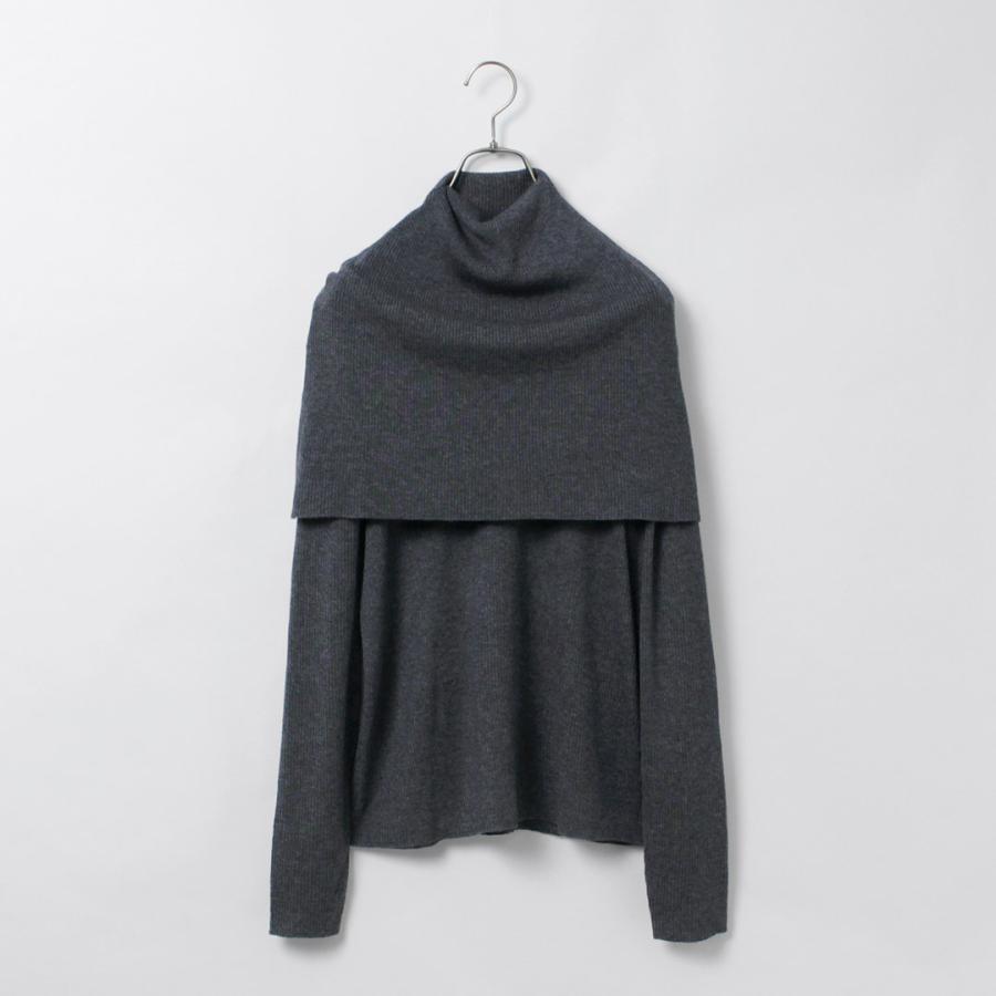 mizuiroind（ミズイロインド） ケープカラー リブプルオーバー