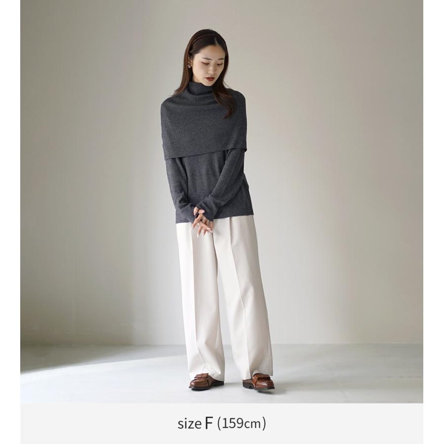 mizuiroind（ミズイロインド） ケープカラー リブプルオーバー