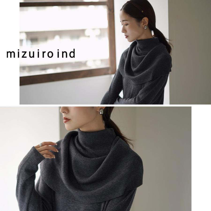 mizuiroind（ミズイロインド） ケープカラー リブプルオーバー