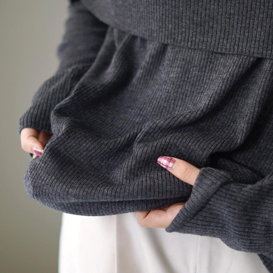 mizuiroind（ミズイロインド） ケープカラー リブプルオーバー