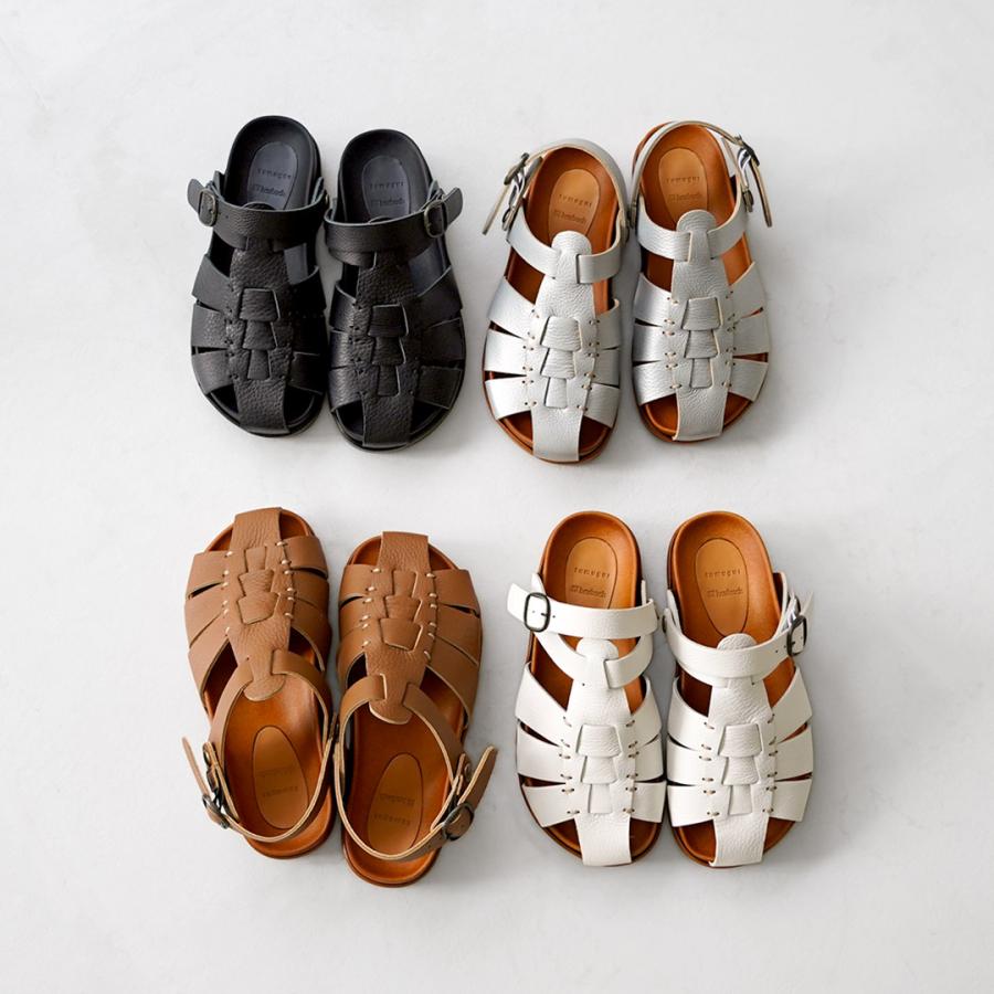 TUMUGU（ツムグ） tumugu×hcubuch fraktur フラクトゥール レザー グルカサンダル 日本製 / フラットサンダル レザー 本革の画像