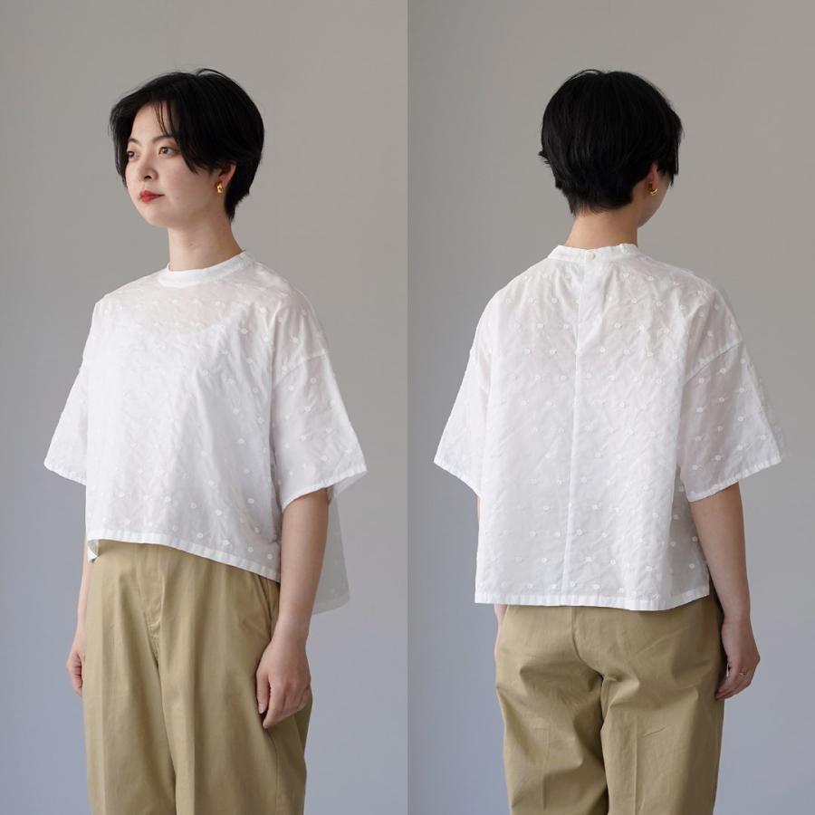 新品・美品♪ミディウミ◆フーディプルオーバーシャツ　ブラウス　コットン MidiUmi（ミディウミ） ドット ワイド プルオーバー 日本製