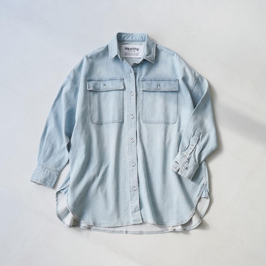 【24AW】美品　Healthy denim Almond スーパービッグシャツ HEALTHY DENIM（ヘルシーデニム） Almond スーパービッグシャツ
