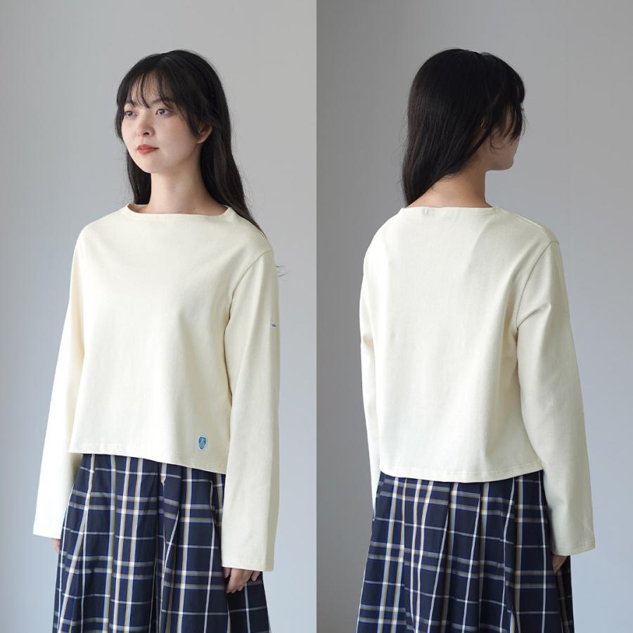ORCIVAL（オーシバル） #B266 ボートネック ロングスリーブ クロップド